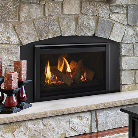 30" Ruby Contemporary IntelliFire Touch Direct Vent Fireplace Insert, Blower and Remote (Electronic Ignition) - Majestic