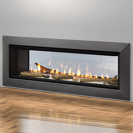 36" Echelon II IntelliFire Touch See-Thru Direct Vent Linear Fireplace  (Electronic Ignition) - Majestic